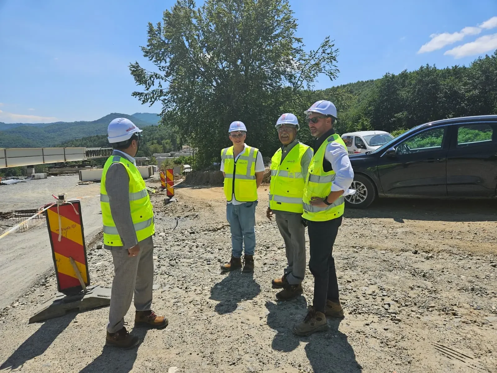 ASMACS Group Chairman Dr. Dev L. Mohanty touring the Webuild Sibiu-Pitesti motorway construction site in Romania
